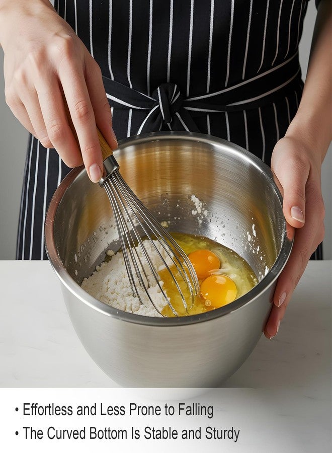 AOZUO Stainless Steel Mixing Bowls Set of 5, Thicker Stainless Steel Flat Bottom Nesting Metal Mixing Bowls for Cooking, Baking, Serving, Food and Salad Prep, Dishwasher Safe - Image 4