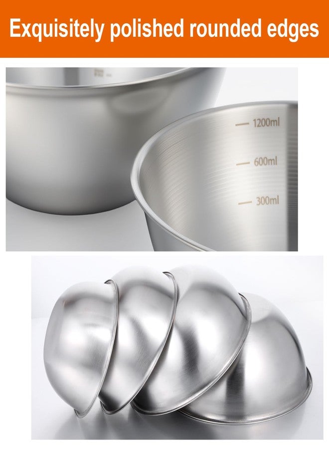 AOZUO Stainless Steel Mixing Bowls Set of 5, Thicker Stainless Steel Flat Bottom Nesting Metal Mixing Bowls for Cooking, Baking, Serving, Food and Salad Prep, Dishwasher Safe - Image 5