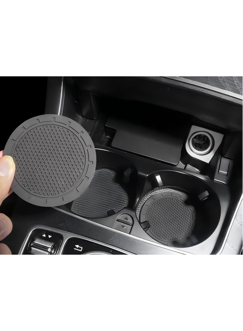 Beauenty Car Cup Holder Coaster, 4 Pcs Non-Slip Universal Insert Coaster, Durable, Suitable for Most Car Interior, Car Accessory for Women Men - Image 1