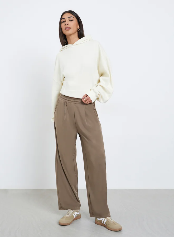 Styli Styli Women Brown Relaxed Wide Leg Trousers