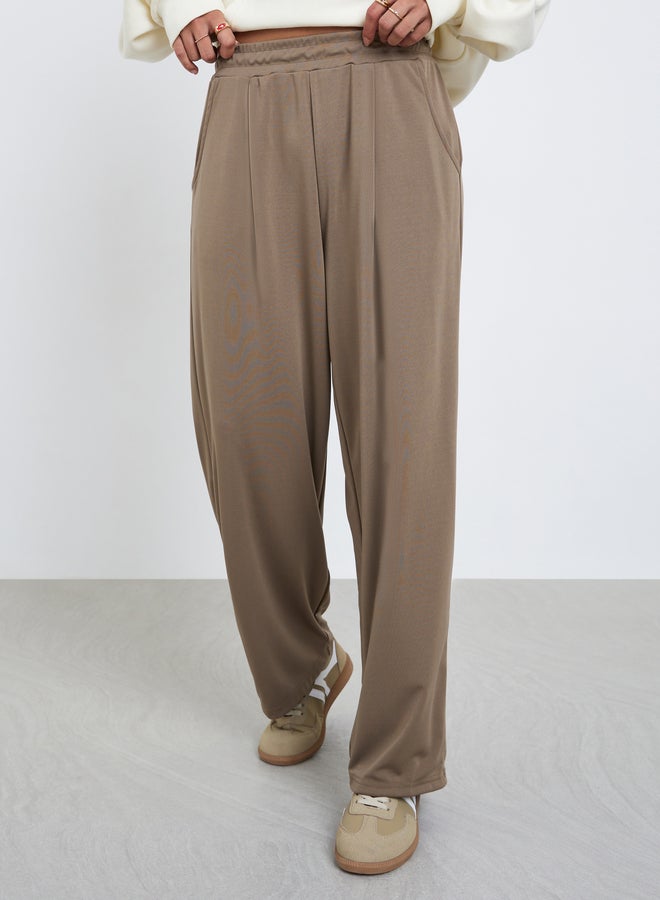 Styli Women Brown Relaxed Wide Leg Trousers - Image 2