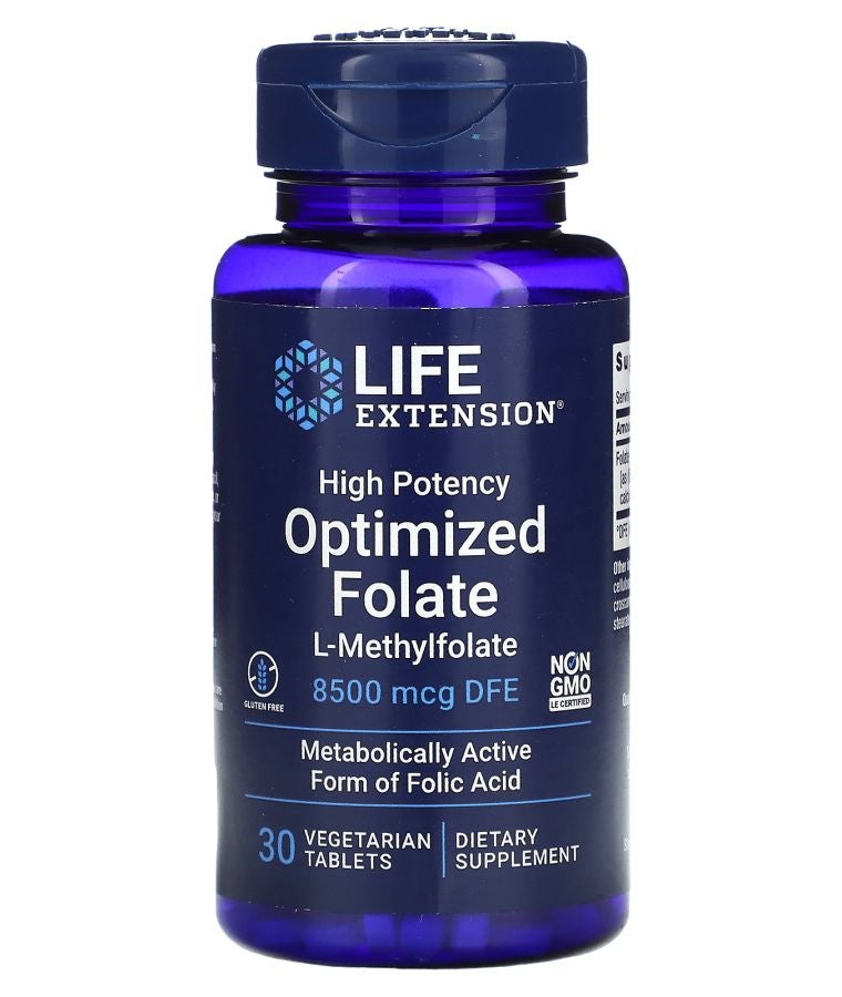 High Potency Optimized Folate 8500 mcg DFE 30 Vegetarian Tablets