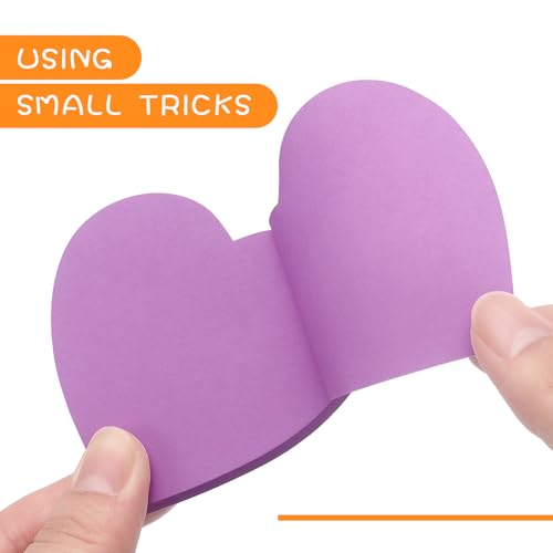 SIMONA Heart Shape Sticky Notes 6 Color Bright Colorful Sticky Pad 75 Sheets/Pad Self-Sticky Note Pads - Image 5