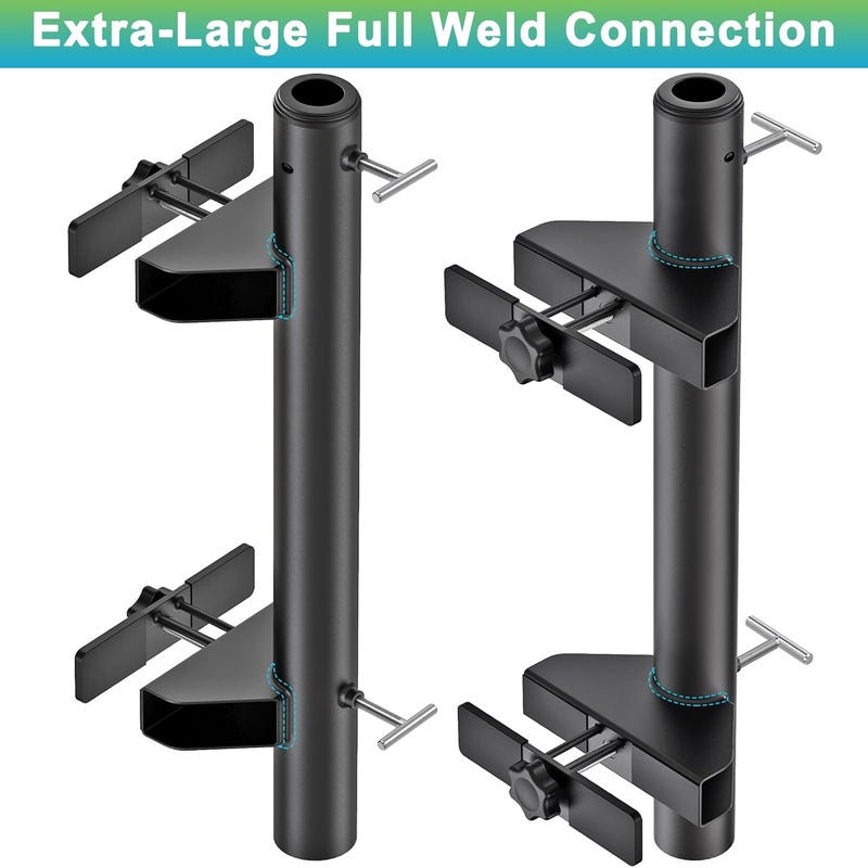 Dolibest Heavy-Duty Patio Umbrella Holder, Deck Mount Umbrella Holder & 3 Sleeves Fits 1-1.9" Poles, Outdoor Umbrella Railing Mount, Attaches to Railing Maximizing Outdoor Patio Space & Shade, Black - Image 5