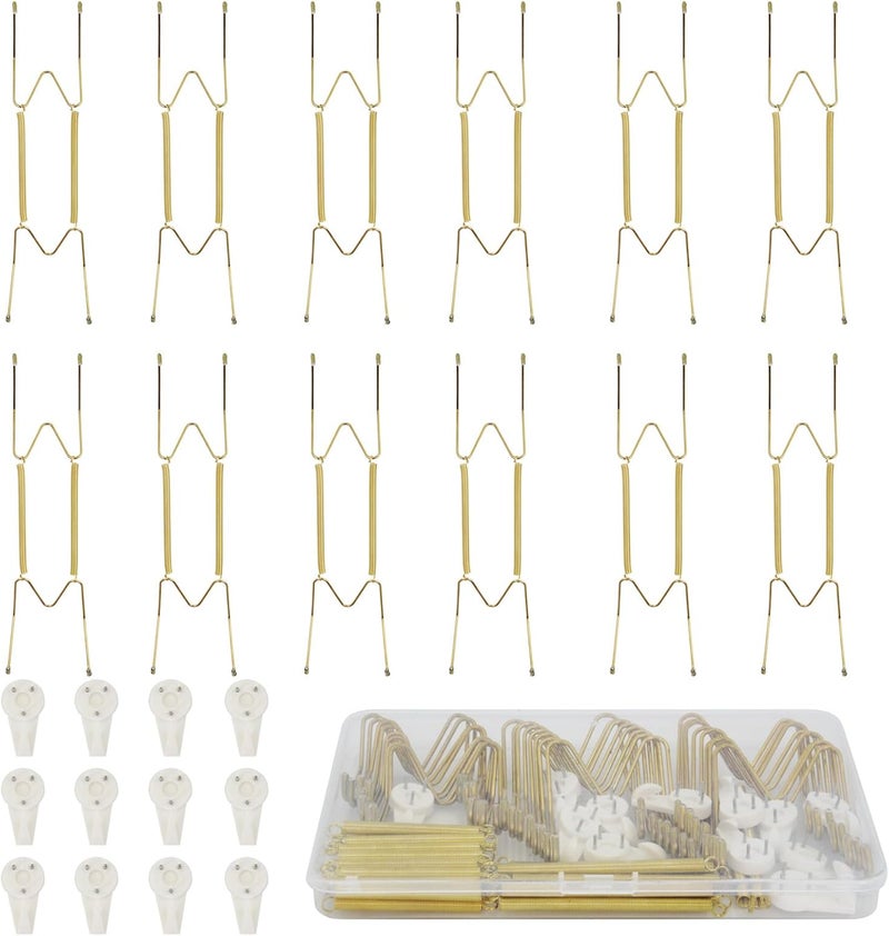 KAHIT Plate Hangers for The Wall, Plate Wall Hangers for Display Wall Plate Hangers Plate Holders for Displaying On Wall Plate Holder Platter Hangers for The Wall Plate Hanger 12 Pack 10 Inch - Image 1
