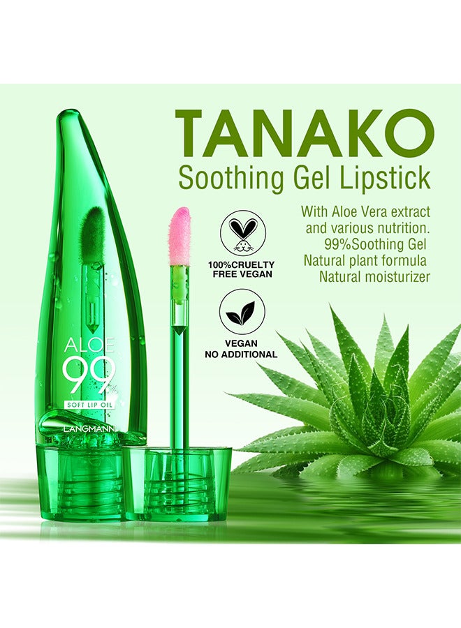 LANGMANNI Aloe Vera Color Changing Lip Gloss, Long Lasting Nutritious Lip Balm Moisturizing Aloe Vera Lip Oil, Moisturizer Magic PH Temperature Color Change Lip Gloss, Lip Gloss Moisturizer Non-Sticky For Lip - Image 2