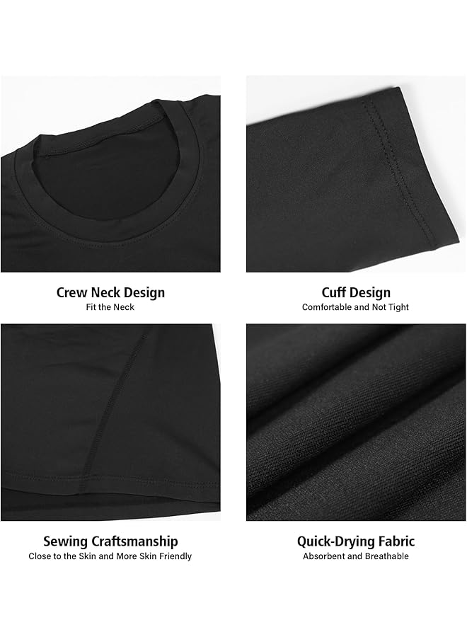 KASTWAVE Compression Shirts for Men Long Sleeve Quick Dry Mens Single Sleeve Compression Shirts 1/2 Single Arm Athletic Base Layer Undershirt Gear T Shirt Single Sleeve Compression Shirt 2 Pcs * L - Image 4