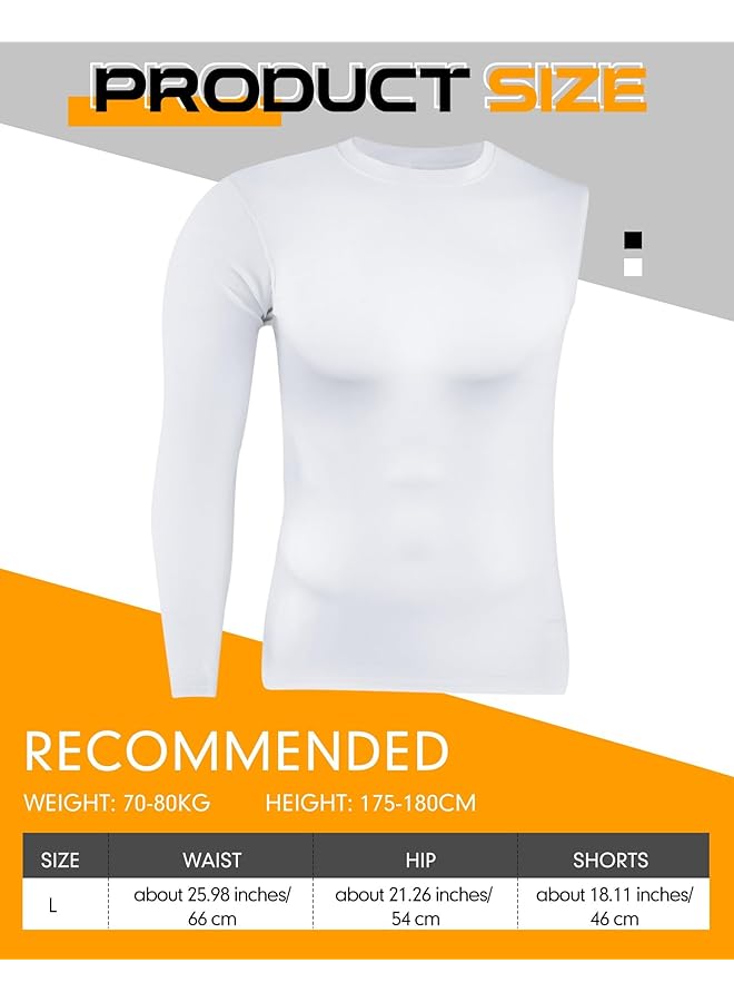 KASTWAVE Compression Shirts for Men Long Sleeve Quick Dry Mens Single Sleeve Compression Shirts 1/2 Single Arm Athletic Base Layer Undershirt Gear T Shirt Single Sleeve Compression Shirt 2 Pcs * L - Image 3
