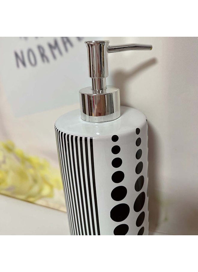DANUBE HOME - Selena Set Of 4 Bathset Ceramic Bathroom Accessories Soap Dispenser, Toothbrush Holder, Tumbler, Soap Dish For Decorative Countertop And Housewarming Gift - White - Image 1