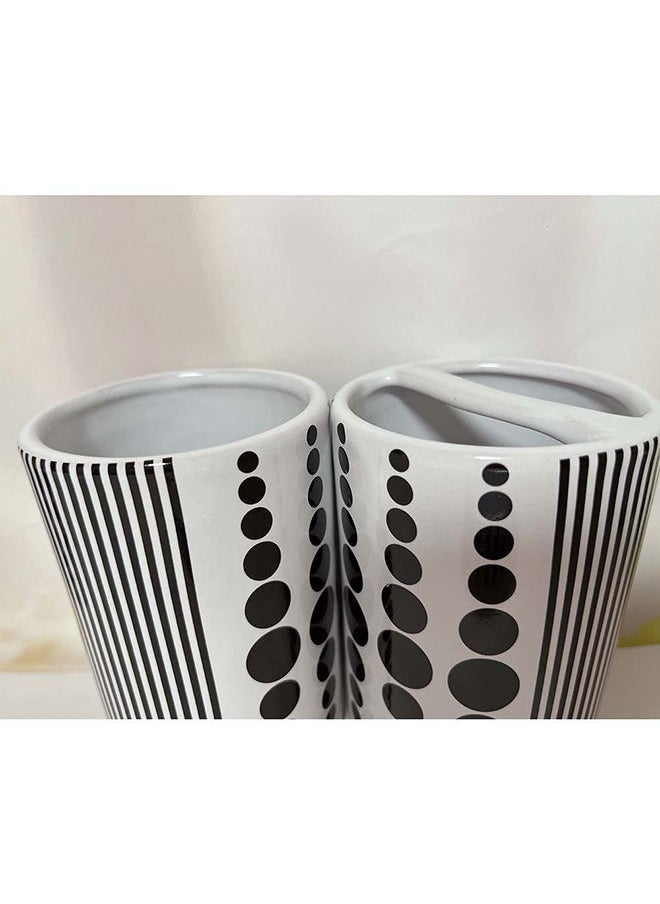 DANUBE HOME - Selena Set Of 4 Bathset Ceramic Bathroom Accessories Soap Dispenser, Toothbrush Holder, Tumbler, Soap Dish For Decorative Countertop And Housewarming Gift - White - Image 1
