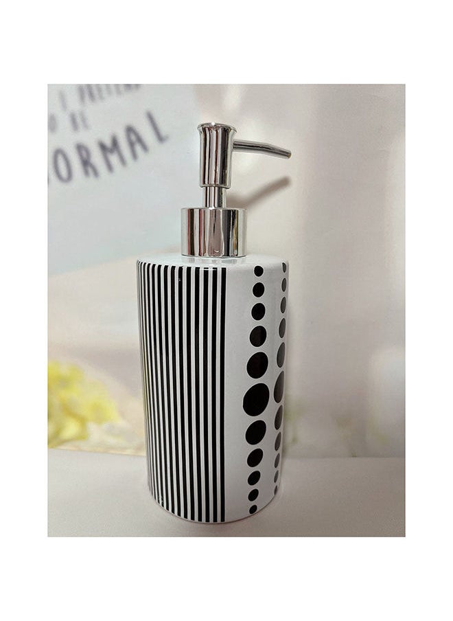 DANUBE HOME - Selena Set Of 4 Bathset Ceramic Bathroom Accessories Soap Dispenser, Toothbrush Holder, Tumbler, Soap Dish For Decorative Countertop And Housewarming Gift - White - Image 1