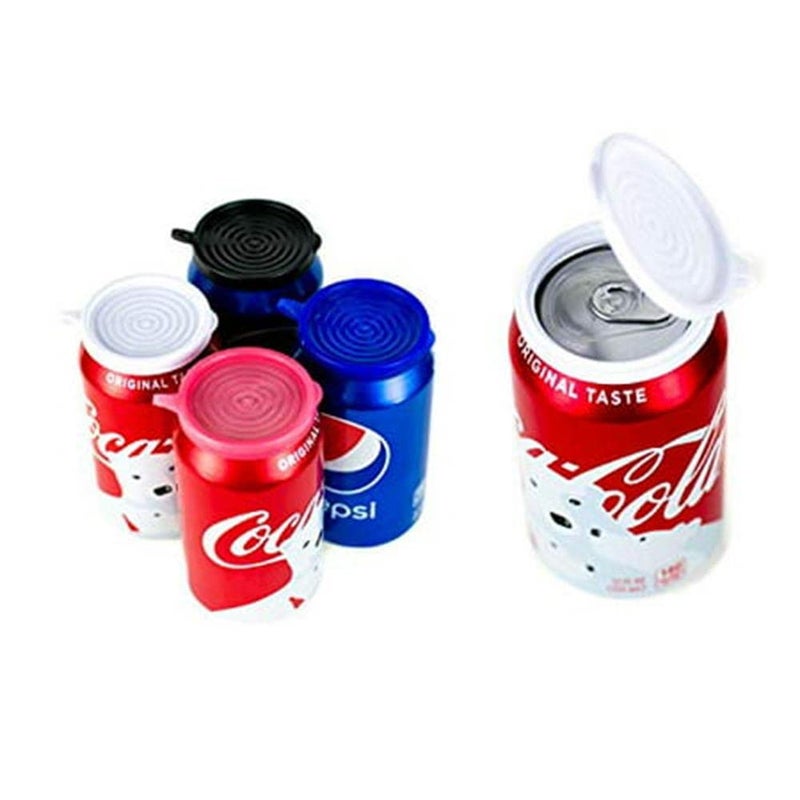 Smarter-Seal SmarterSeal 8Pack MultiColor Reusable BPA Free Pop or Beverage Can Lids Covers Protectors Toppers For Soda Seltzer Beer Energy Drinks 