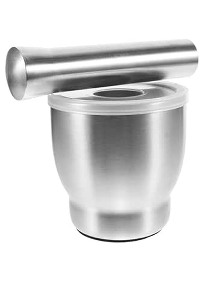 SUPVOX 304 Stainless Steel Garlic Crusher With Lid Mortar And Pestle Set Heavy Duty Spice Crusher Manual Kitchen Tool - Image 1
