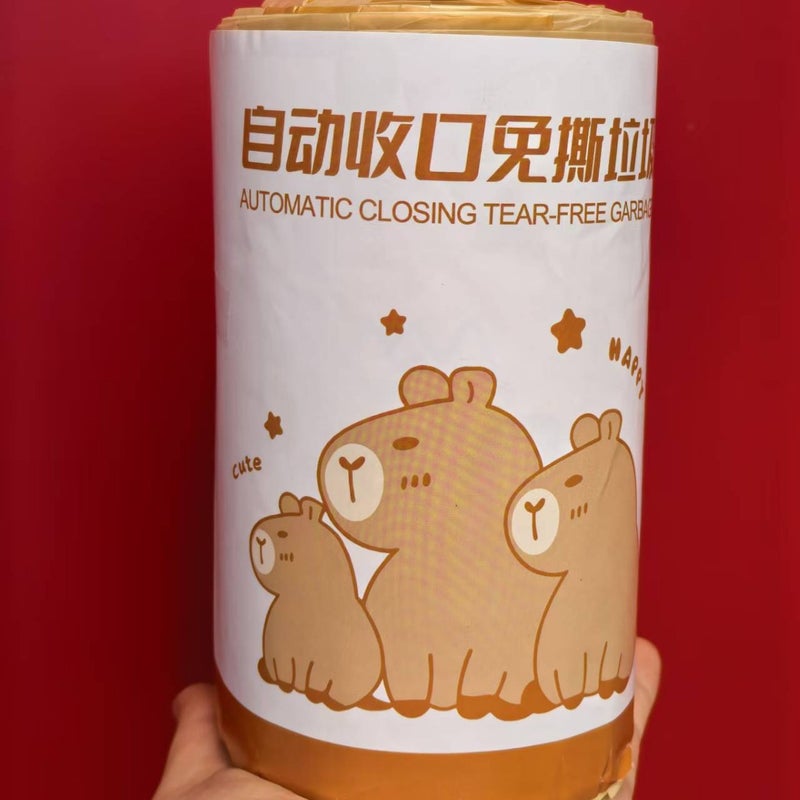Drawstring Garbage Bag Household Thickened Portable Point Break Kitchen Cleaning Bag Large Size Cartoon Printed Plastic Bag - Image 1