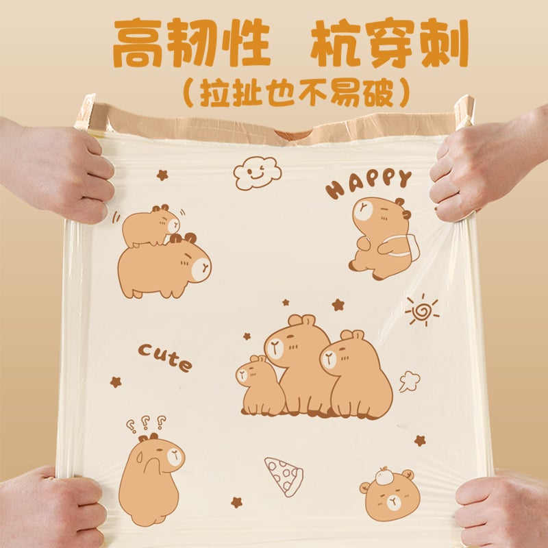 Drawstring Garbage Bag Household Thickened Portable Point Break Kitchen Cleaning Bag Large Size Cartoon Printed Plastic Bag - Image 5