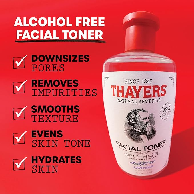 Thayers Witch Hazel Facial Gentle Unscented Toner Lotion with Organic Aloe Vera 355ml - Image 2
