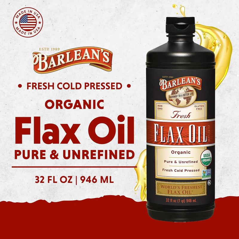 Barlean's Fresh Organic Flax Oil - 32 oz, Pure and Unrefined, Cold Pressed - Image 3