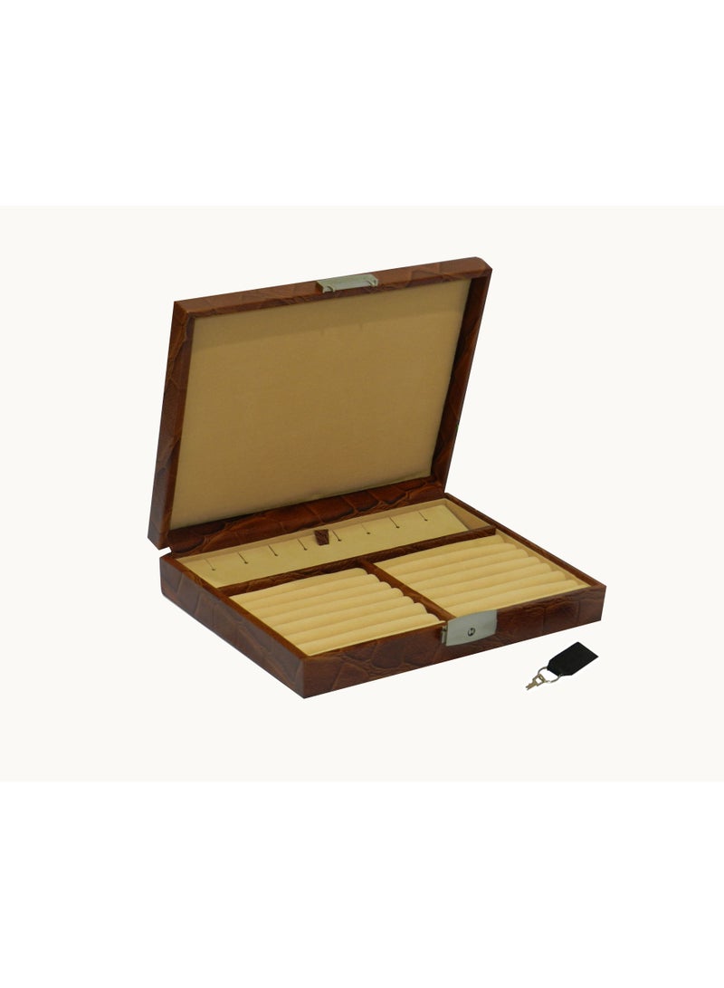 LAVERI LEATHER Laveri Genuine Leather Earring Box And Ring Organizer Storage Stud Tray Showcase Storage Case  - Image 4