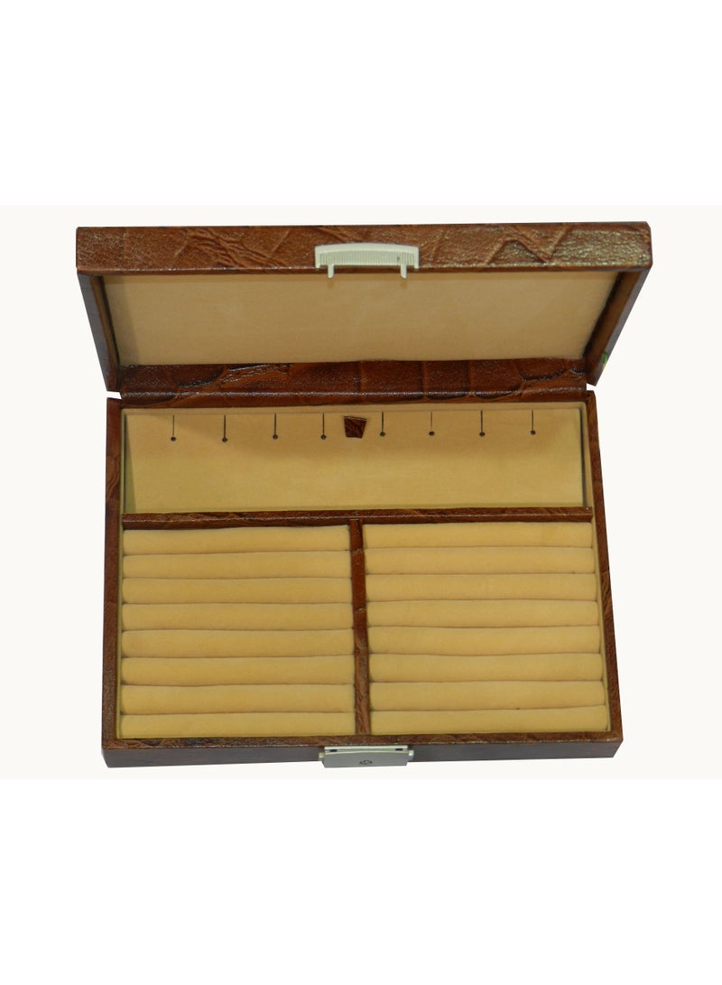 LAVERI LEATHER Laveri Genuine Leather Earring Box And Ring Organizer Storage Stud Tray Showcase Storage Case  - Image 3