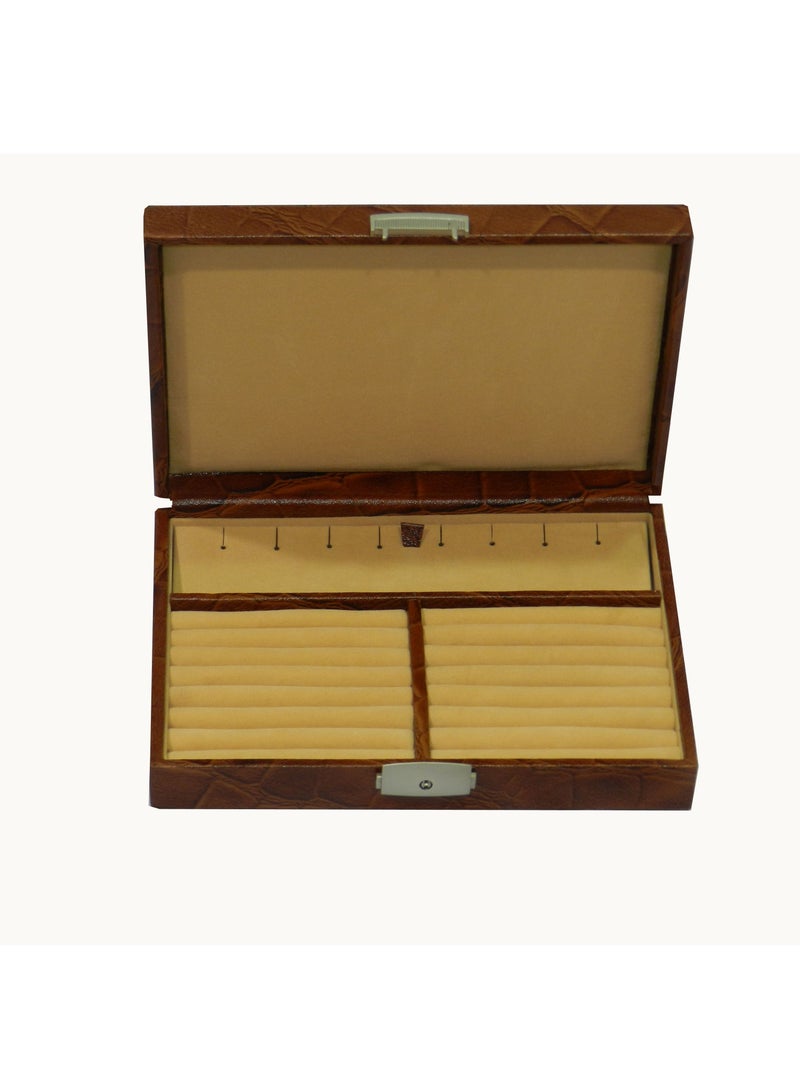 LAVERI LEATHER Laveri Genuine Leather Earring Box And Ring Organizer Storage Stud Tray Showcase Storage Case  - Image 1