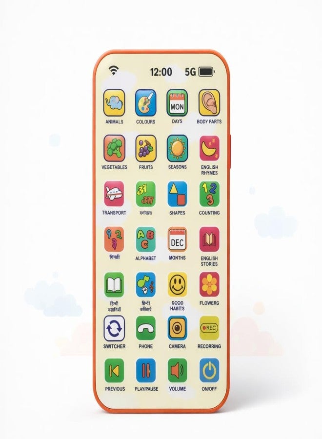 Neel Kids Mobile Phone Toy Kids Learning Musical Phone Toy with 28 Interactive Functions Hindi & English Toddler Learning Phone for Boys & Girls Age 2+ - Image 1