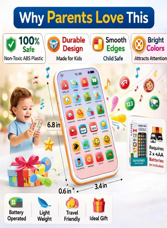 Neel Kids Mobile Phone Toy Kids Learning Musical Phone Toy with 28 Interactive Functions Hindi & English Toddler Learning Phone for Boys & Girls Age 2+ - Image 2