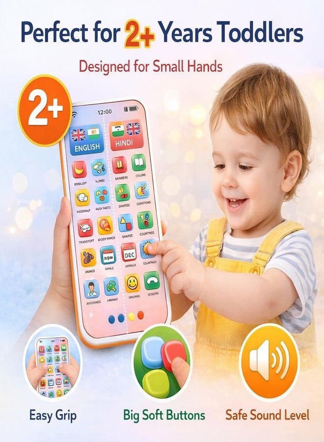 Neel Kids Mobile Phone Toy Kids Learning Musical Phone Toy with 28 Interactive Functions Hindi & English Toddler Learning Phone for Boys & Girls Age 2+ - Image 3