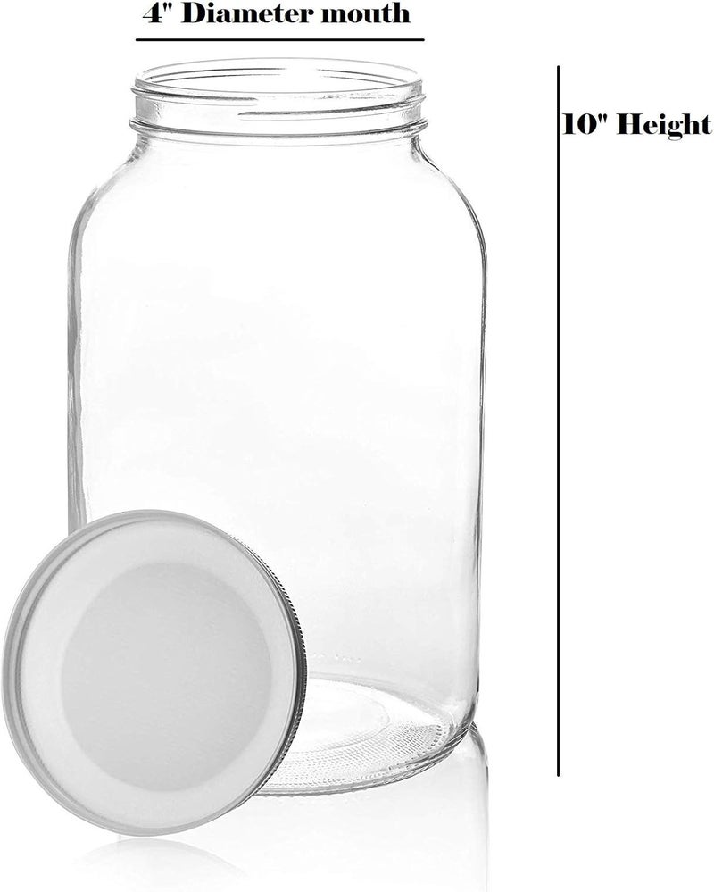 kitchentoolz Gallon Jar 1 Gallon Glass Jar with Lid – Wide Mouth Large Glass Jar for Fermenting, Pickling, Canning, Water Glassing Eggs, Kombucha, and Food Storage – BPA-Free, Made in USA (2-Pack) - Image 3