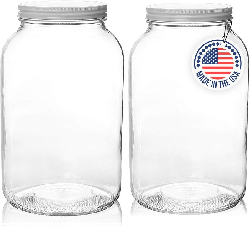 kitchentoolz Gallon Jar 1 Gallon Glass Jar with Lid – Wide Mouth Large Glass Jar for Fermenting, Pickling, Canning, Water Glassing Eggs, Kombucha, and Food Storage – BPA-Free, Made in USA (2-Pack) - Image 2
