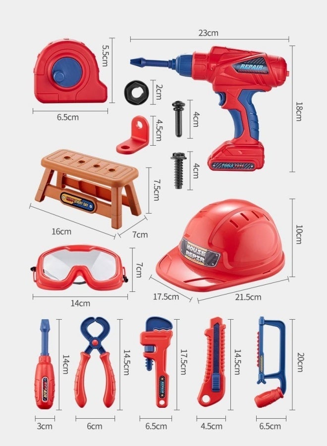 Kids Tool Set – 46 Pcs Toddler Tool Set With Goggles & Electronic Toy Drill, Pretend Play Kids Toys, Toy Construction Tools For Kids Ages 3,4,5,6,7,8 Years Old (46pcs) - Image 2