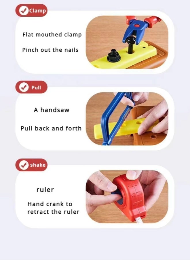 Kids Tool Set – 46 Pcs Toddler Tool Set With Goggles & Electronic Toy Drill, Pretend Play Kids Toys, Toy Construction Tools For Kids Ages 3,4,5,6,7,8 Years Old (46pcs) - Image 5