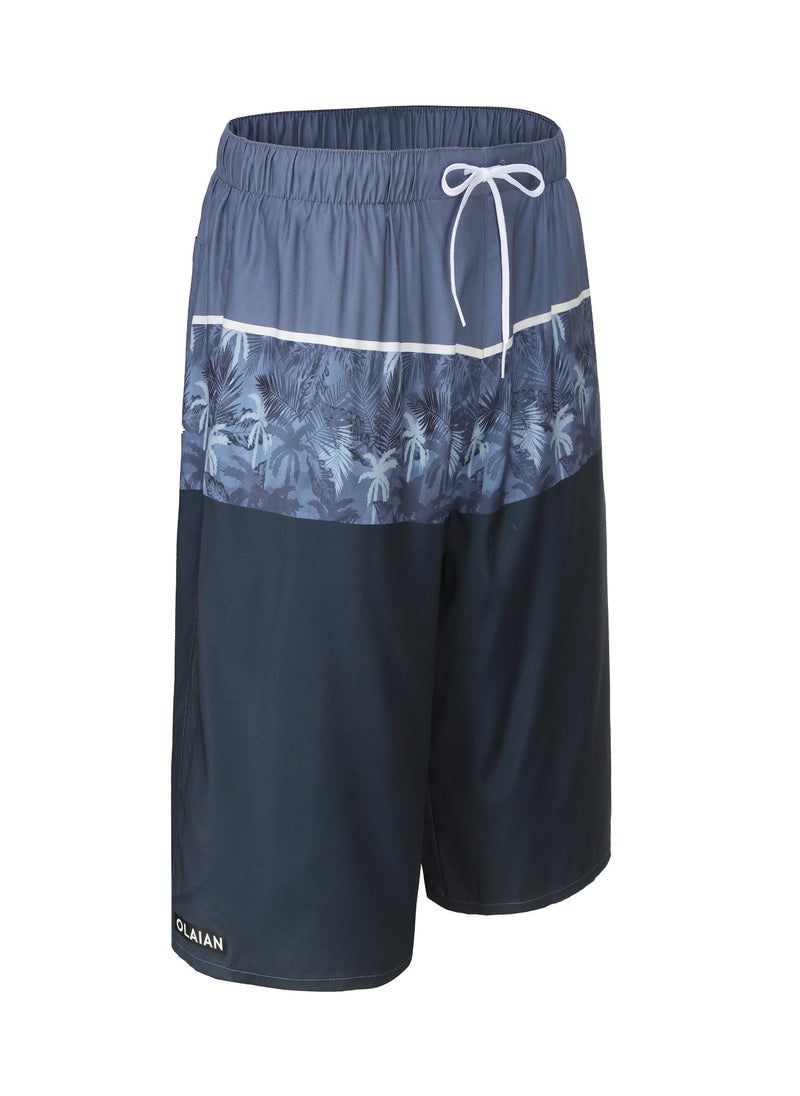 OLAIAN OLAIAN by DECATHLON, Men's surfing boardshorts NAVY PALM  - Image 1