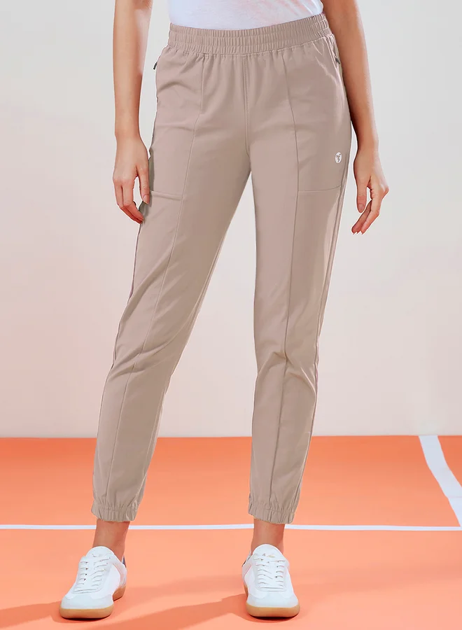 تكنوسبورت Technosport Women Solid Cuffed Joggers