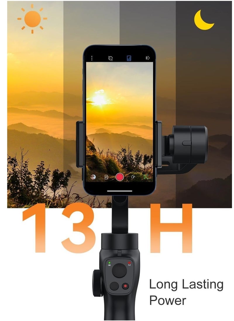 Generic - 3-Axis Gimbal Stabilizer for Smartphone, Upgraded Face Tracking Focus Wheel Foldable Gimbal with Focus Wheel, Phone Stabilizer for Video Recording Vlog - Capture 2s Combo - Image 1