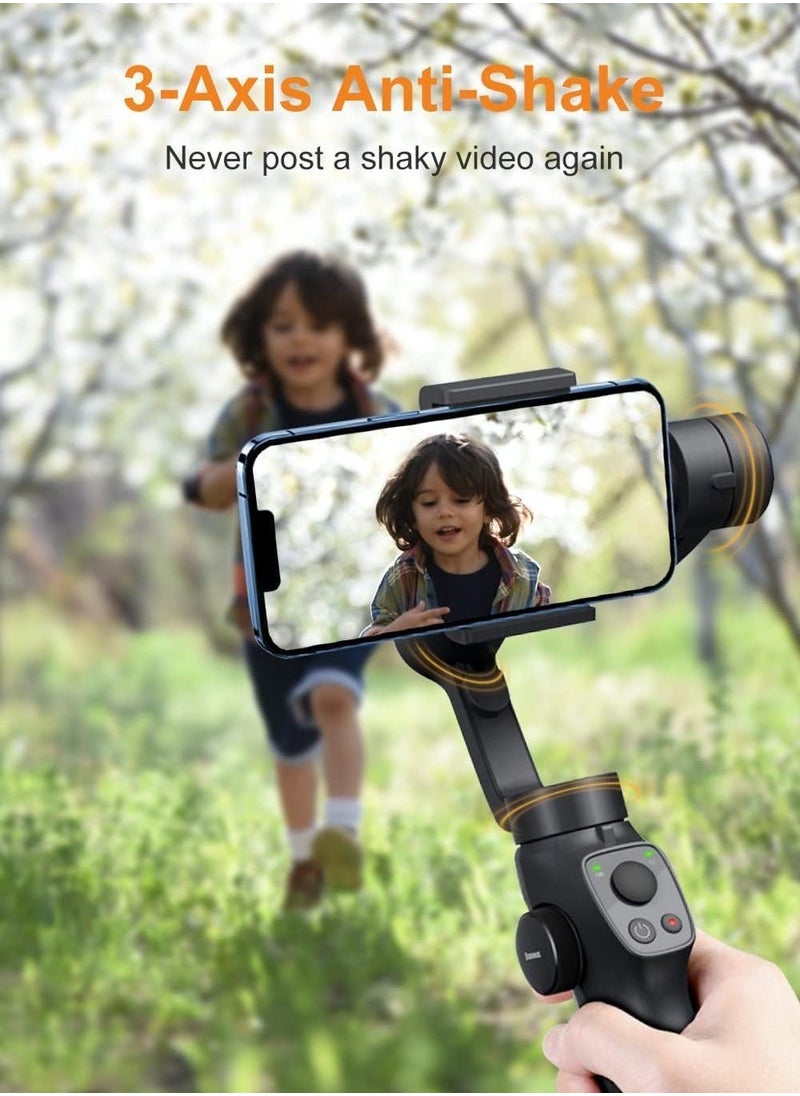 Generic - 3-Axis Gimbal Stabilizer for Smartphone, Upgraded Face Tracking Focus Wheel Foldable Gimbal with Focus Wheel, Phone Stabilizer for Video Recording Vlog - Capture 2s Combo - Image 1