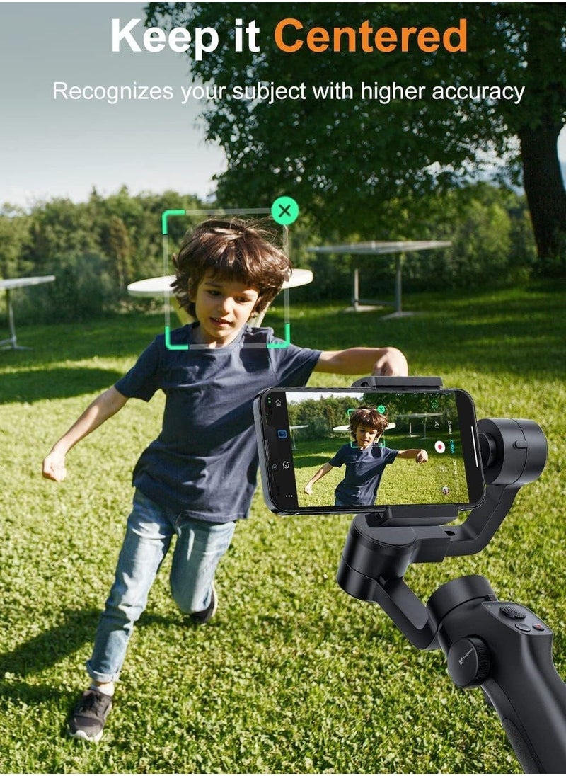 Generic - 3-Axis Gimbal Stabilizer for Smartphone, Upgraded Face Tracking Focus Wheel Foldable Gimbal with Focus Wheel, Phone Stabilizer for Video Recording Vlog - Capture 2s Combo - Image 1