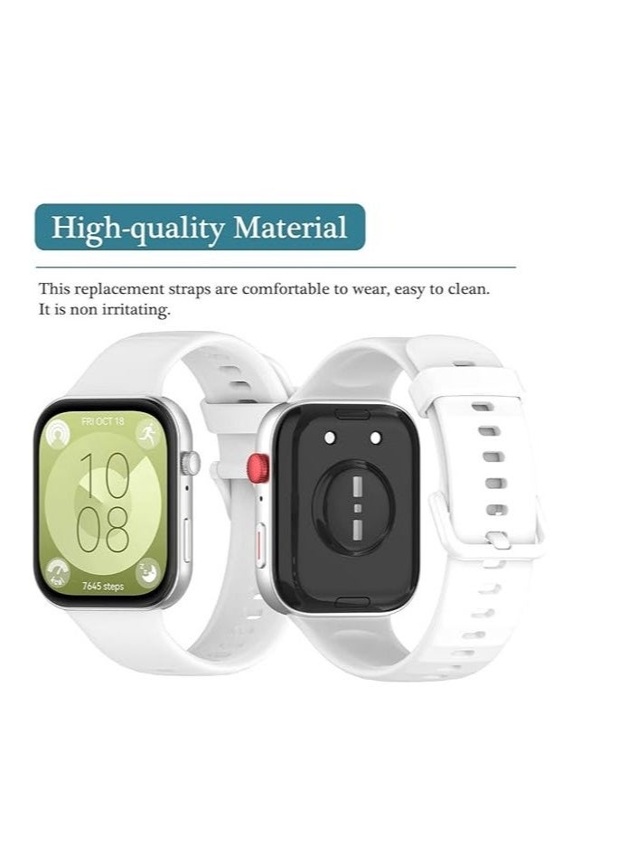 حَبْل تِك السيليكون الرياضة ساعة الشريط / ساعة الشريط ل هواوي ساعة تناسب 3 / تناسب 4 / تناسب 4 برو سمارت ووتش أبيض+الأسود+وردي - Image 3