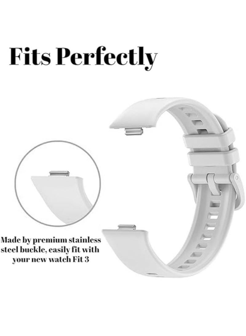 حَبْل تِك السيليكون الرياضة ساعة الشريط / ساعة الشريط ل هواوي ساعة تناسب 3 / تناسب 4 / تناسب 4 برو سمارت ووتش أبيض+الأسود+وردي - Image 5