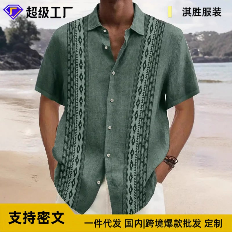 Men'S Short-Sleeved Shirt Summer Youth Shirt Casual All-Match Top Thin Style - Image 2
