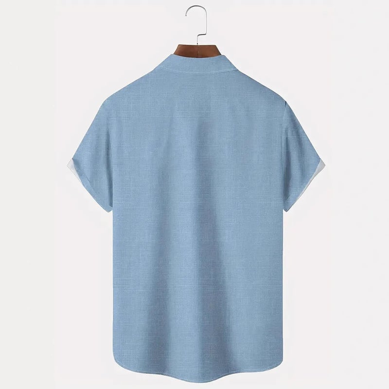 Men'S Short-Sleeved Shirt Summer Youth Shirt Casual All-Match Top Thin Style - Image 5