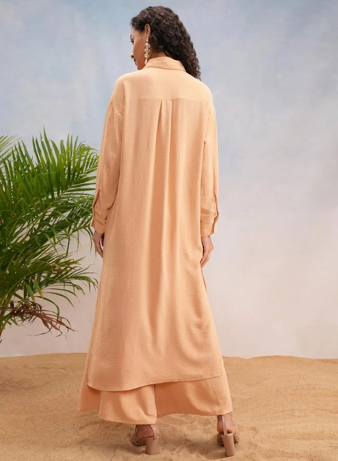 Vishudh Solid Dropped Shoulder Tunic & Palazzo Pants Co-Ords by Styli