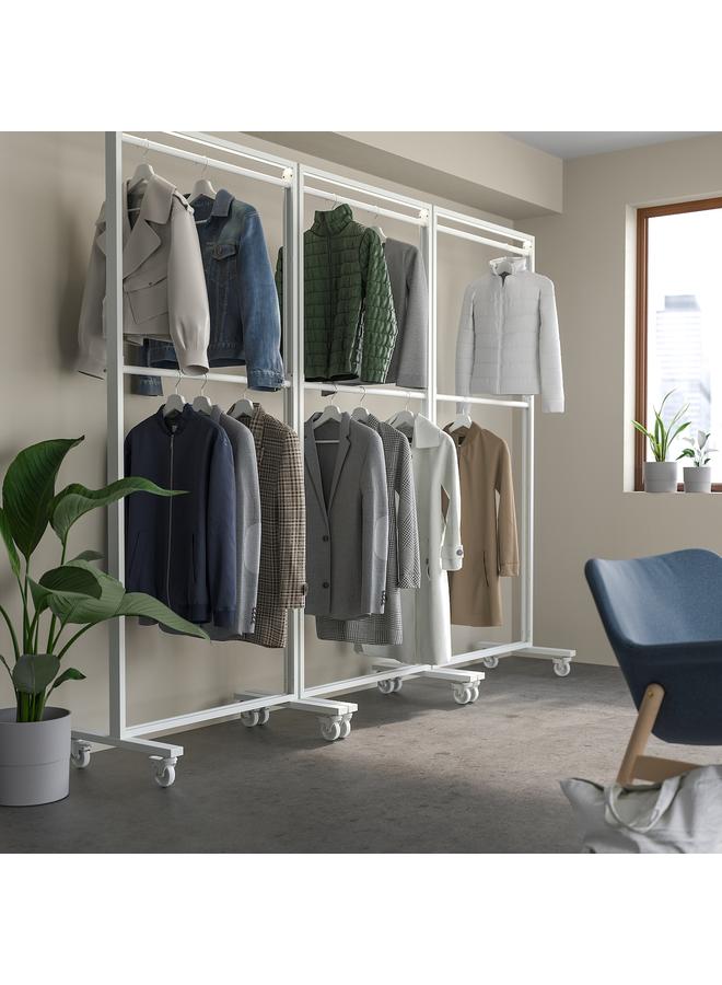 erorex Clothes Rail For Frame W Castors, White, 80 Cm - Image 3