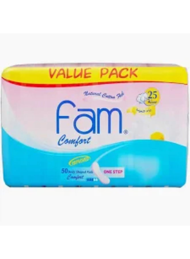 Fam Natural Cotton Feel Comfort Body Shaped Pads - Image 1