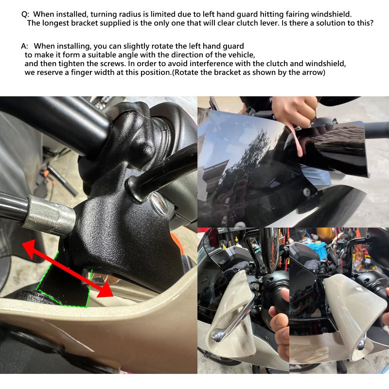 FVMOTO Club Style Handlebar Handguards Upgrade Bracket Compatible with Harley Touring Road Glide Electra Glide Road King CVO/SE, Softail Street Bob FXBB 114 FXBBS Low Rider ST 117 FXLRST 2009+ 2026 - Image 5