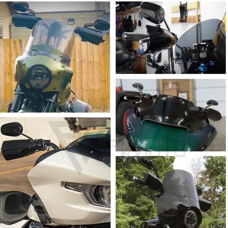 FVMOTO Club Style Handlebar Handguards Upgrade Bracket Compatible with Harley Touring Road Glide Electra Glide Road King CVO/SE, Softail Street Bob FXBB 114 FXBBS Low Rider ST 117 FXLRST 2009+ 2026 - Image 2