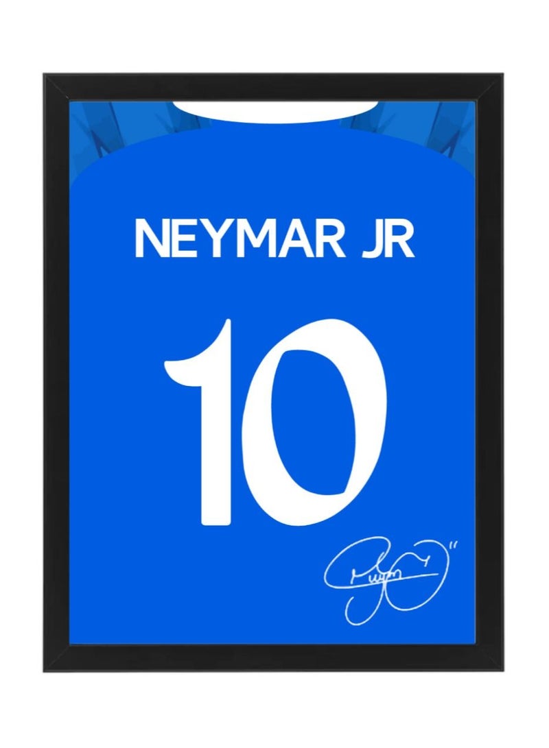 Neymar Al Hilal SFC Autographed Jersey Poster with Frame 30x40cm