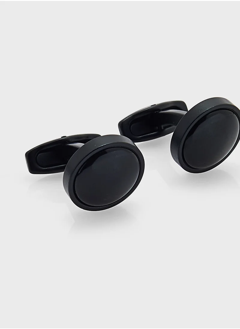 Robert Wood Classic Tuxedo Round Cufflinks
