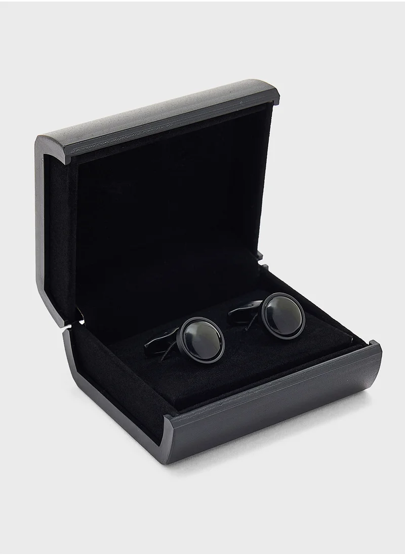 Robert Wood Classic Tuxedo Round Cufflinks