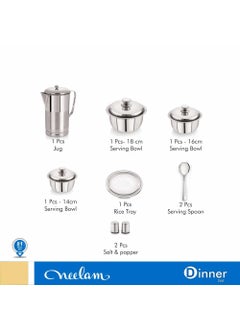 Neelam Neelam Stainless Steel 24 Gauge, Premium 81 Pieces Dinner Set, Ideal Gifting Dinner Set, Ideal for Special Occasions Like Anniversary, Wedding, Housewarming Party, Dishwasher Safe, Silver  - Image 4