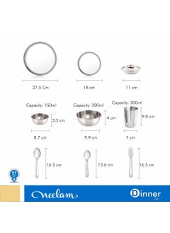 Neelam Neelam Stainless Steel 24 Gauge, Premium 81 Pieces Dinner Set, Ideal Gifting Dinner Set, Ideal for Special Occasions Like Anniversary, Wedding, Housewarming Party, Dishwasher Safe, Silver  - Image 5